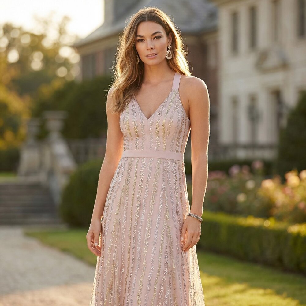 TRIXXI Juniors Floral-Embroidered Tulle Gown, Size 5 - Picture 2 of 2